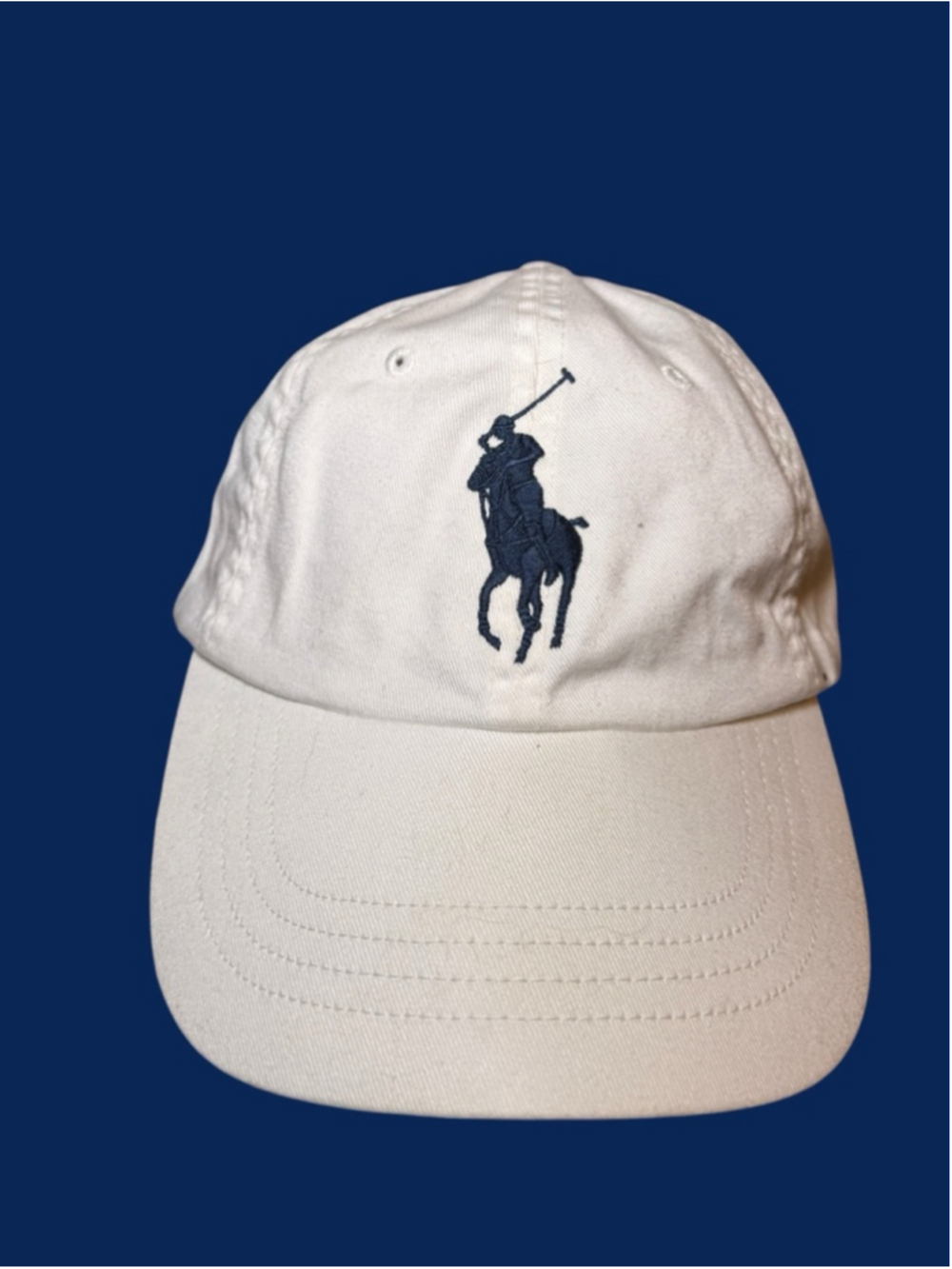 Polo Ralph Lauren White Navy Blue Ball Cap Number 3